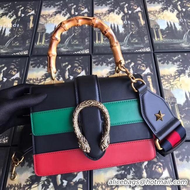 Sumptuous Gucci Dionysus small top handle bag 523367 black&red&green