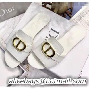 ​Good Looking Dior 30 MONTAIGNE Mule Flat Sandals In Smooth Calfskin CD1422 White 2020