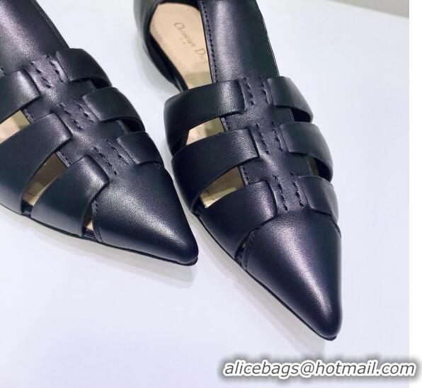 Top Design Dior Sauvage Flat Shoes in Calfskin CD1441 Black 2020