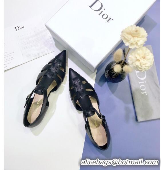 Top Design Dior Sauvage Flat Shoes in Calfskin CD1441 Black 2020