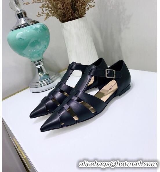 Top Design Dior Sauvage Flat Shoes in Calfskin CD1441 Black 2020