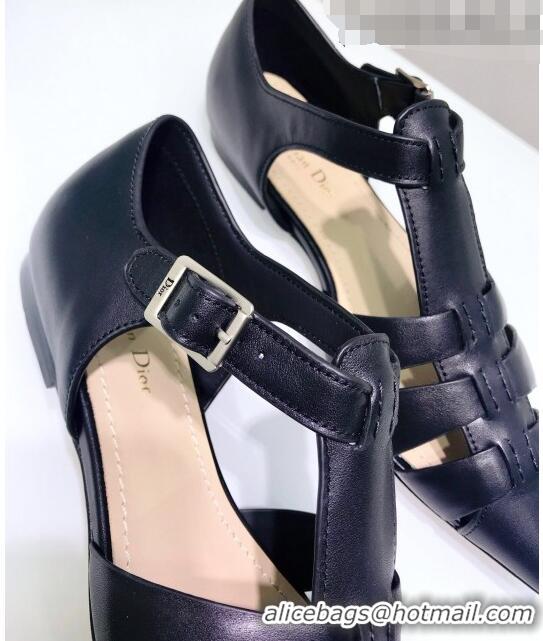 Top Design Dior Sauvage Flat Shoes in Calfskin CD1441 Black 2020