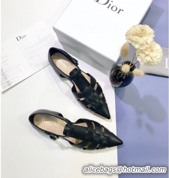 Top Design Dior Sauvage Flat Shoes in Calfskin CD1441 Black 2020