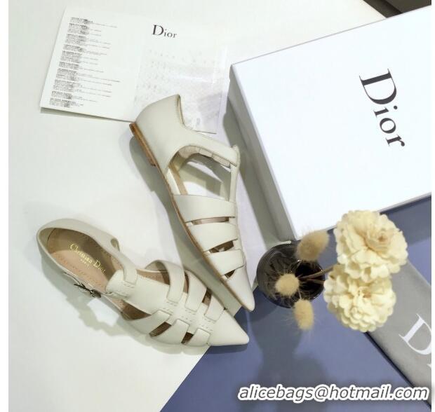 Well Crafted Dior Sauvage Flat Shoes in Calfskin CD1442 White 2020