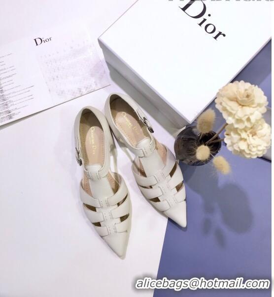 Well Crafted Dior Sauvage Flat Shoes in Calfskin CD1442 White 2020