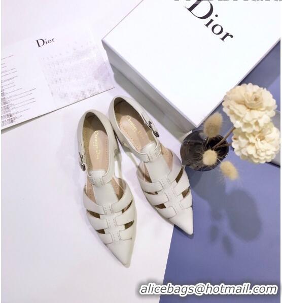 Well Crafted Dior Sauvage Flat Shoes in Calfskin CD1442 White 2020