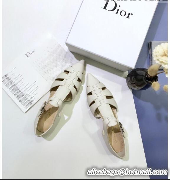 Well Crafted Dior Sauvage Flat Shoes in Calfskin CD1442 White 2020