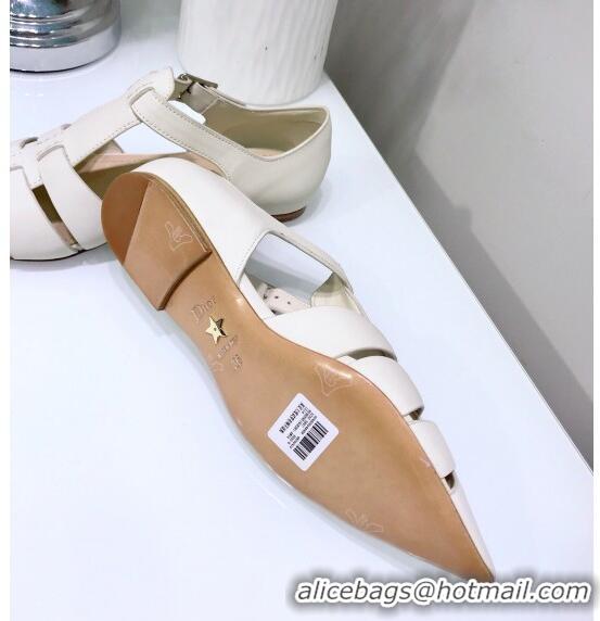 Well Crafted Dior Sauvage Flat Shoes in Calfskin CD1442 White 2020