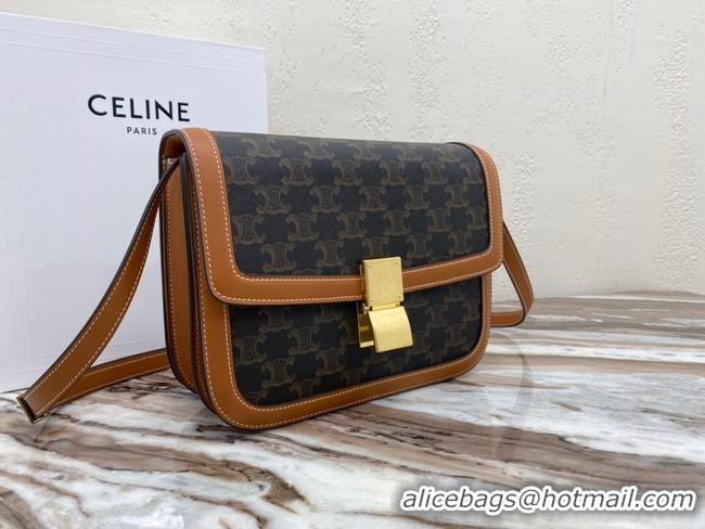 Best Price CELINE LARGE TRIOMPHE BAG CALFSKIN 88007 Brown