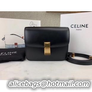 Luxury Celine Classic Box Teen Flap Bag Original Calfskin Leather 3379 Black