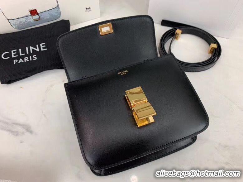 Luxury Celine Classic Box Teen Flap Bag Original Calfskin Leather 3379 Black