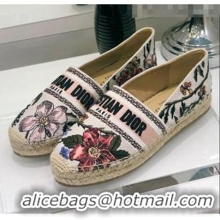 Best Luxury Dior Granville Espadrilles in Flower Embroidered Cotton CD0416 2020