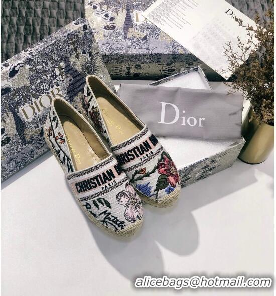 Best Luxury Dior Granville Espadrilles in Flower Embroidered Cotton CD0416 2020