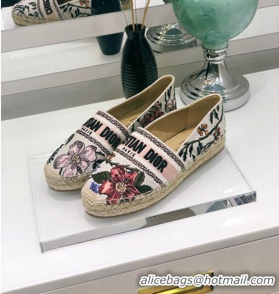 Best Luxury Dior Granville Espadrilles in Flower Embroidered Cotton CD0416 2020