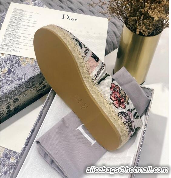 Best Luxury Dior Granville Espadrilles in Flower Embroidered Cotton CD0416 2020