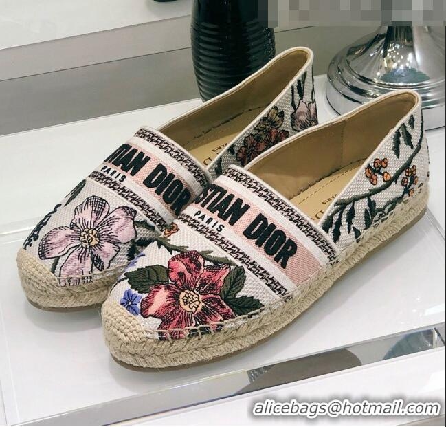 Best Luxury Dior Granville Espadrilles in Flower Embroidered Cotton CD0416 2020