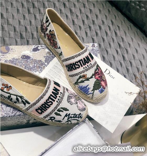 Best Luxury Dior Granville Espadrilles in Flower Embroidered Cotton CD0416 2020