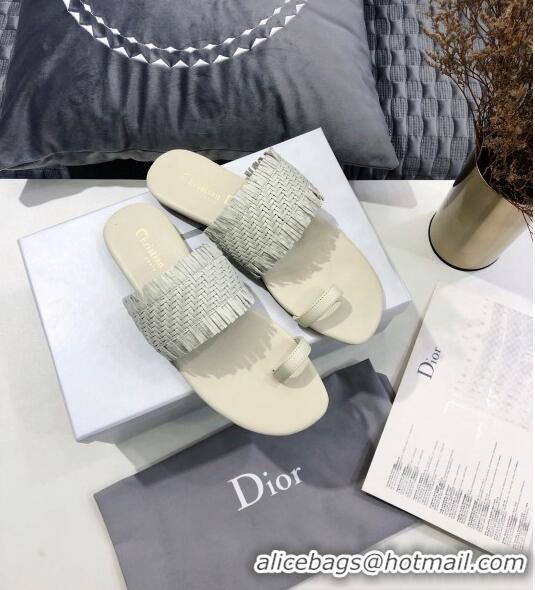 Promotional Dior Wave Sandal in Braided Lambskin CD0417 White 2020