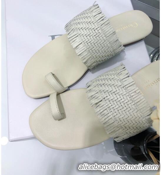 Promotional Dior Wave Sandal in Braided Lambskin CD0417 White 2020