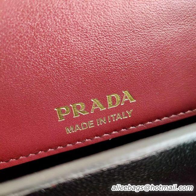 Good Quality Prada Calf skin tote 1BN012 Burgundy