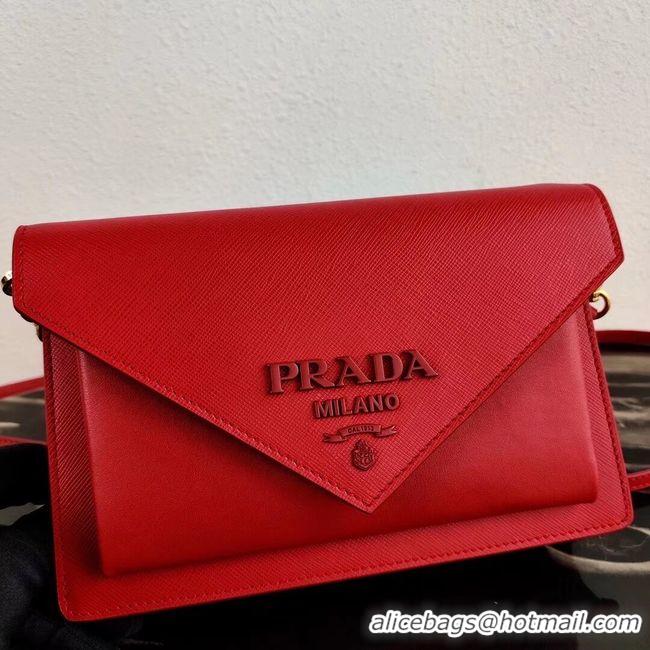 Best Grade Prada Saffiano leather mini-bag 1BP020 red