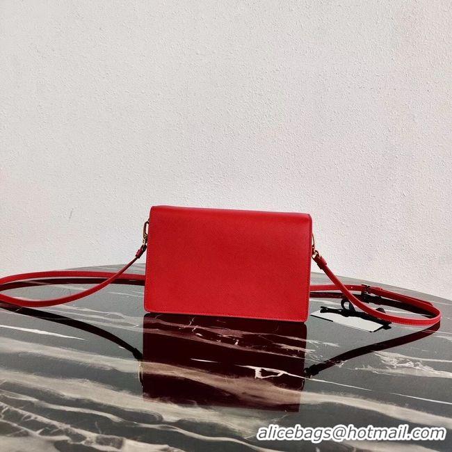 Best Grade Prada Saffiano leather mini-bag 1BP020 red