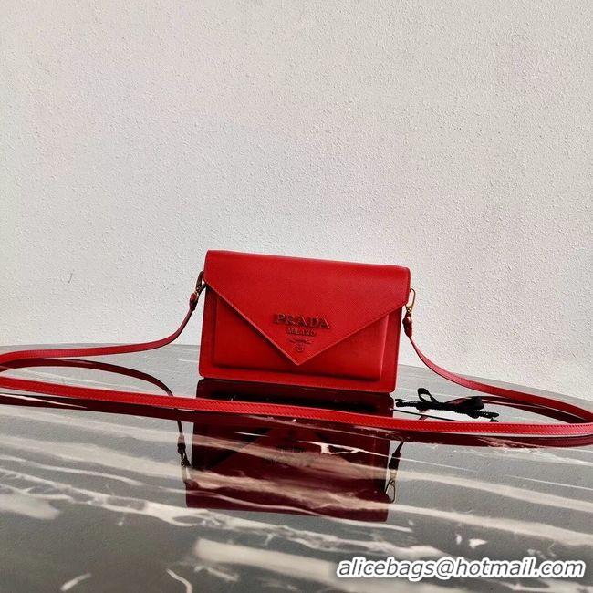 Best Grade Prada Saffiano leather mini-bag 1BP020 red