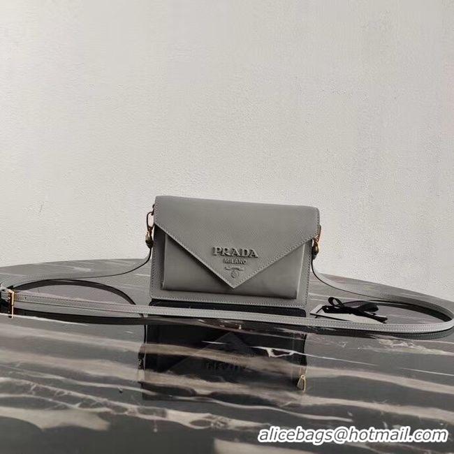 Crafted Prada Saffiano leather mini-bag 1BP020 grey