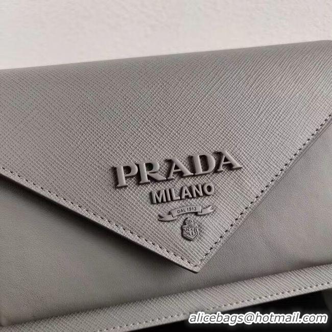 Crafted Prada Saffiano leather mini-bag 1BP020 grey