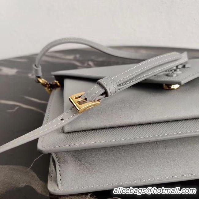 Crafted Prada Saffiano leather mini-bag 1BP020 grey