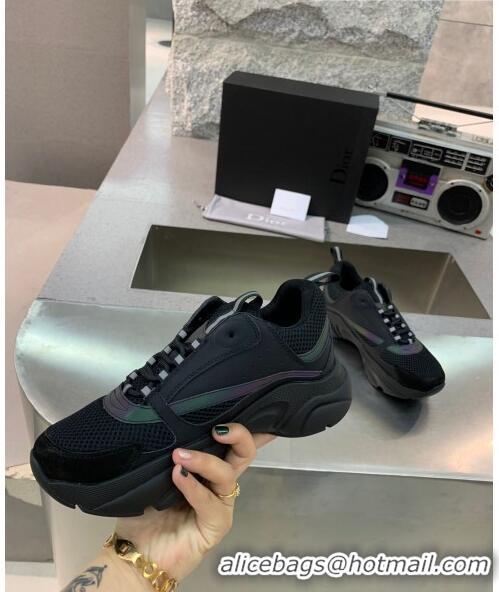 Discount Dior B22 Sneaker in Calfskin And Technical Mesh CD1316 Black/Rainbow 2020