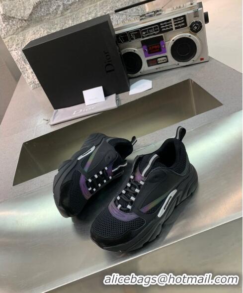 Discount Dior B22 Sneaker in Calfskin And Technical Mesh CD1316 Black/Rainbow 2020