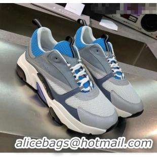 Market Sells Dior B22 Sneaker in Calfskin And Technical Mesh CD1317 Grey/Blue 2020