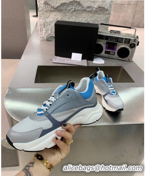 Market Sells Dior B22 Sneaker in Calfskin And Technical Mesh CD1317 Grey/Blue 2020