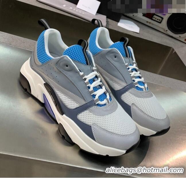 Market Sells Dior B22 Sneaker in Calfskin And Technical Mesh CD1317 Grey/Blue 2020