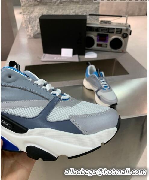 Market Sells Dior B22 Sneaker in Calfskin And Technical Mesh CD1317 Grey/Blue 2020