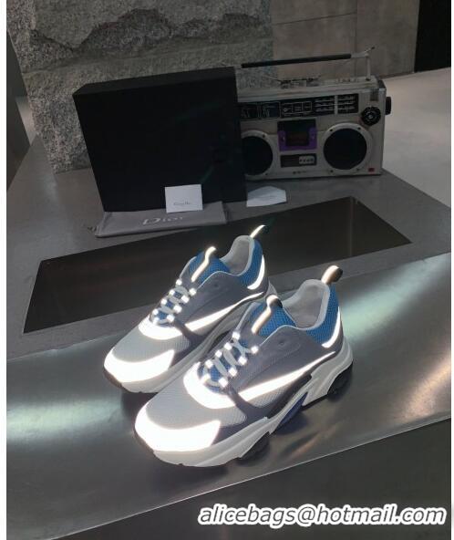 Market Sells Dior B22 Sneaker in Calfskin And Technical Mesh CD1317 Grey/Blue 2020