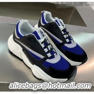 Inexpensive Dior B22 Sneaker in Calfskin And Technical Mesh CD1319 Royal Blue/Black 2020