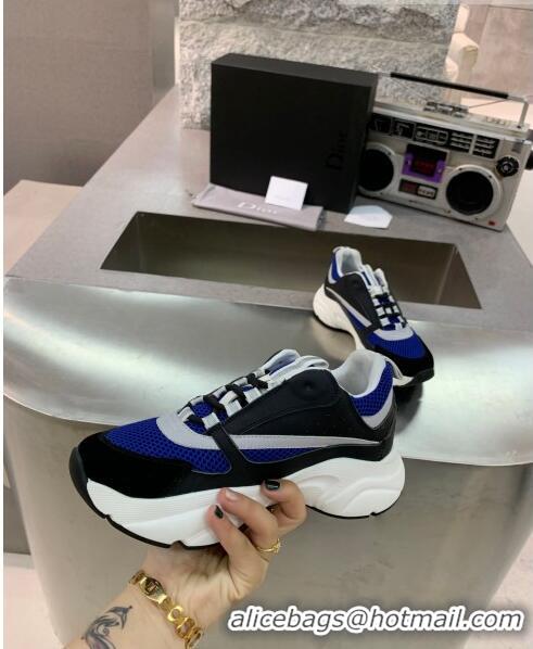 Inexpensive Dior B22 Sneaker in Calfskin And Technical Mesh CD1319 Royal Blue/Black 2020