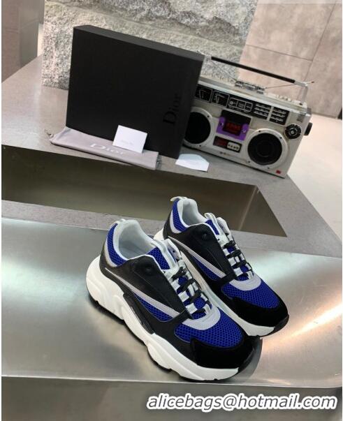 Inexpensive Dior B22 Sneaker in Calfskin And Technical Mesh CD1319 Royal Blue/Black 2020