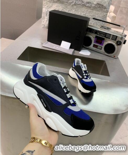 Inexpensive Dior B22 Sneaker in Calfskin And Technical Mesh CD1319 Royal Blue/Black 2020