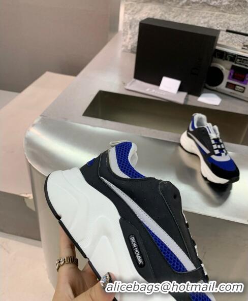 Inexpensive Dior B22 Sneaker in Calfskin And Technical Mesh CD1319 Royal Blue/Black 2020