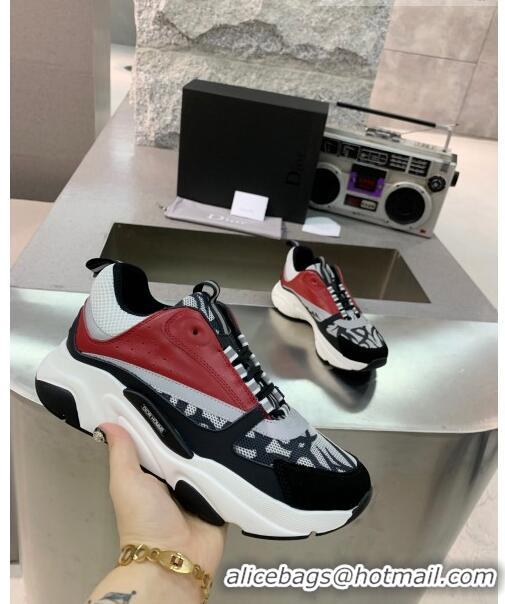 Famous Brand Dior B22 Sneaker in Calfskin And Technical Mesh CD1321 Green/Burgundy 2020