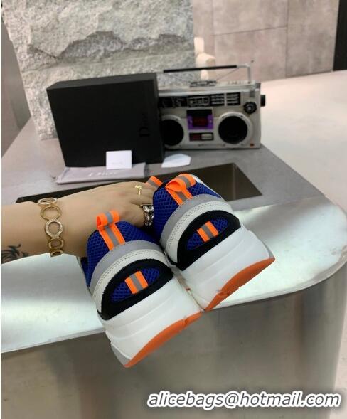 Inexpensive Dior B22 Sneaker in Calfskin And Technical Mesh CD1322 Black/Blue/Orange 2020