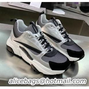 Cheapest Dior B22 Sneaker in Calfskin And Technical Mesh CD1323 Silver/Black/White 2020