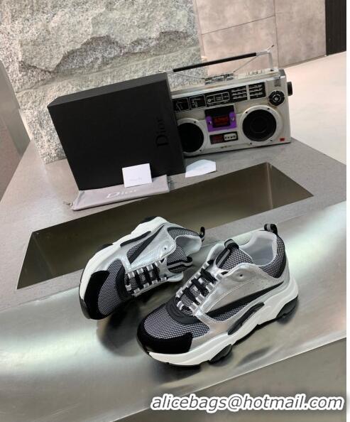 Cheapest Dior B22 Sneaker in Calfskin And Technical Mesh CD1323 Silver/Black/White 2020