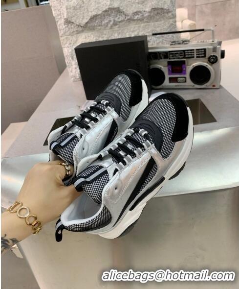 Cheapest Dior B22 Sneaker in Calfskin And Technical Mesh CD1323 Silver/Black/White 2020