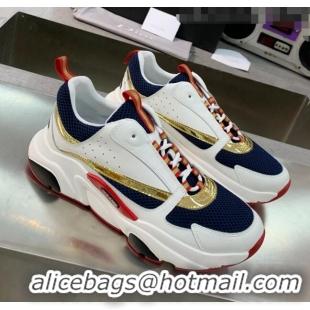 Cheapest Dior B22 Sneaker in Calfskin And Technical Mesh CD1336 White/Navy Blue 2020