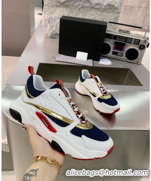 Cheapest Dior B22 Sneaker in Calfskin And Technical Mesh CD1336 White/Navy Blue 2020