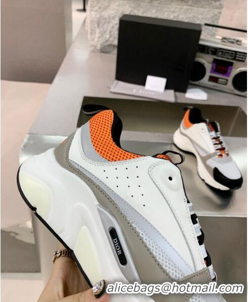 Buy Discount Dior B22 Sneaker in Calfskin And Technical Mesh CD1325 Grey/Orange/Black 2020